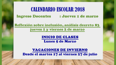 Calendario Escolar 2018