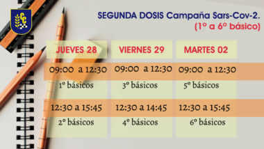 Calendario de Vacunación Sars-Cov-2